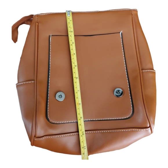 Cognac Brown Crossbody Backpack - Picture 10 of 12